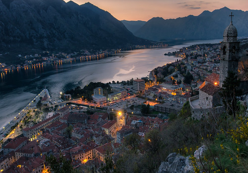 kotor montenegro adriatic sea sunset europe unesco