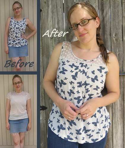 Butterfly Kisses Tank Top Remake - Before & After