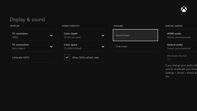 Audio control xbox store one