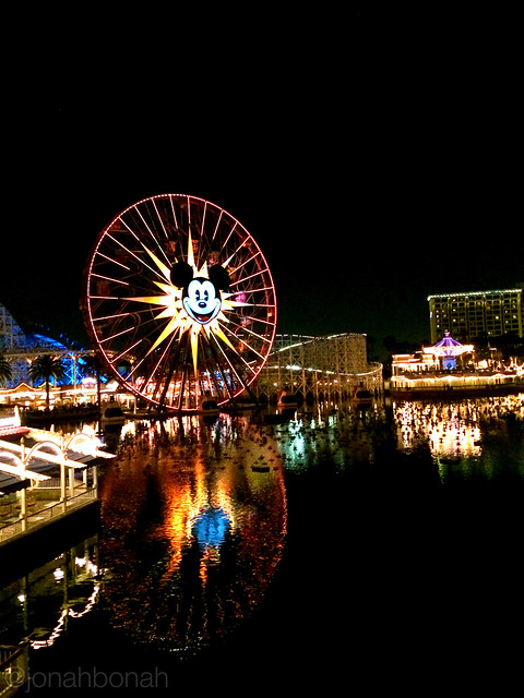 Disneyland Mickey's Fun Wheel at Night