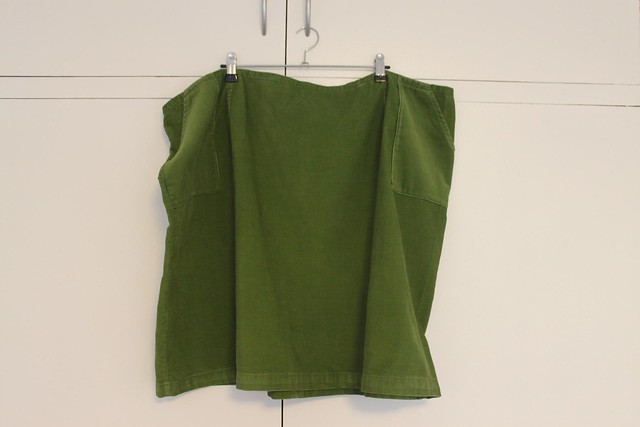 Green slime cord skirt