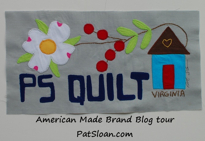 Pat Sloan Virginia license plate block for Clothworks Blog Hop