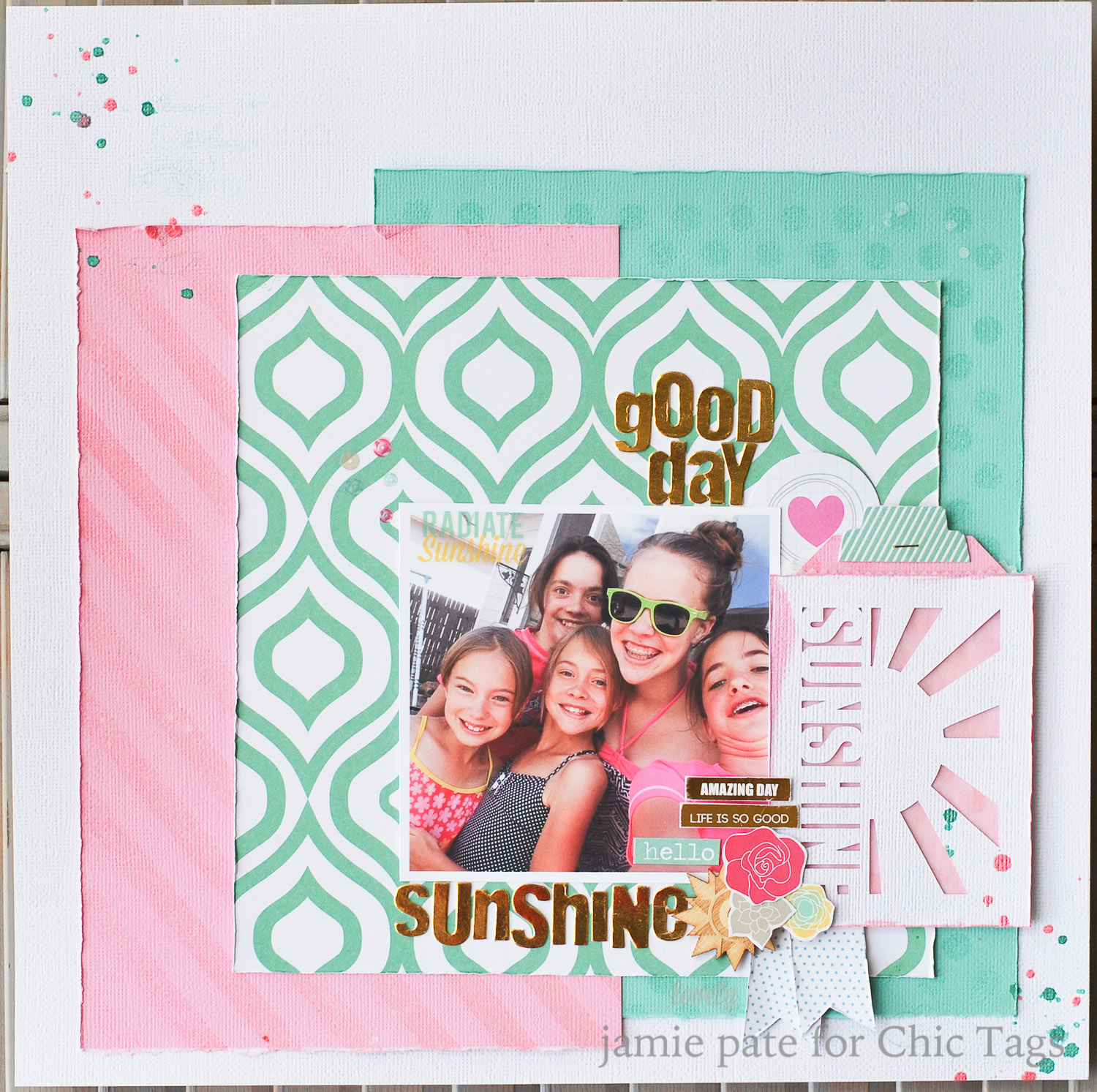 Chic Tags Good Day Sunshine layout by jamie pate
