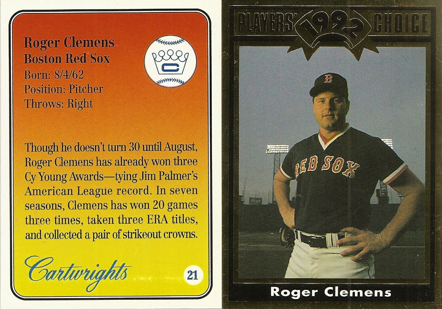 Roger Clemens #13 1991 MSA Holsum Disc 