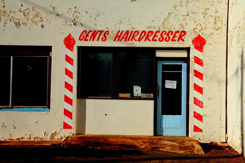 abandoned shop closed peeling rustic hairdresser newsouthwales smalltown peakhill