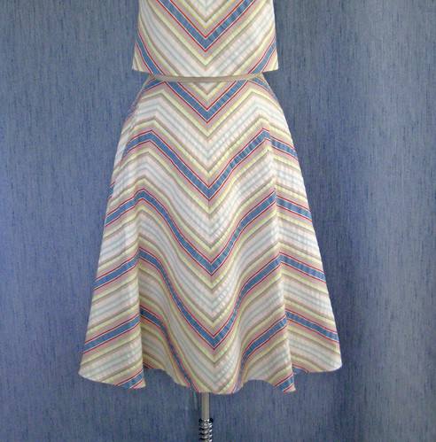 V1397 bias stripe skirt front