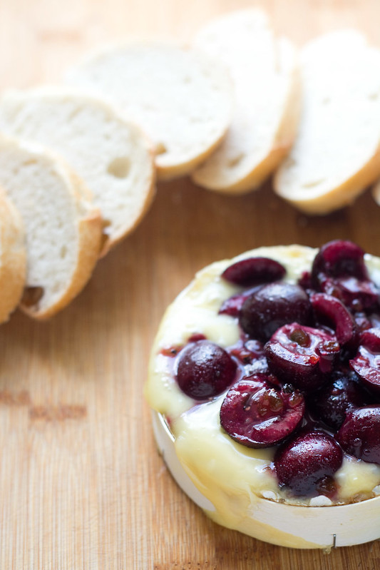 Sweet and Spicy Baked Brie with Cherries