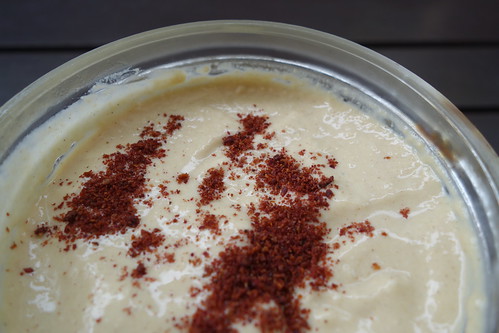 Hummus topped with Sumac - Shane Delia's recipe from Maha Cookbook