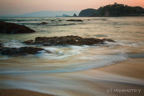 sunset sea reflection water rock japan flow wave 鹿児島県 seashore 海岸 夕暮れ 波 kagoshimapref ダグリ岬
