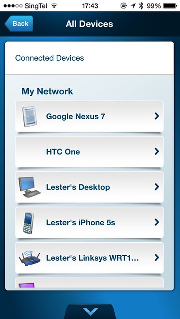 Linksys Smart Wi-Fi iOS App - Connected Devices