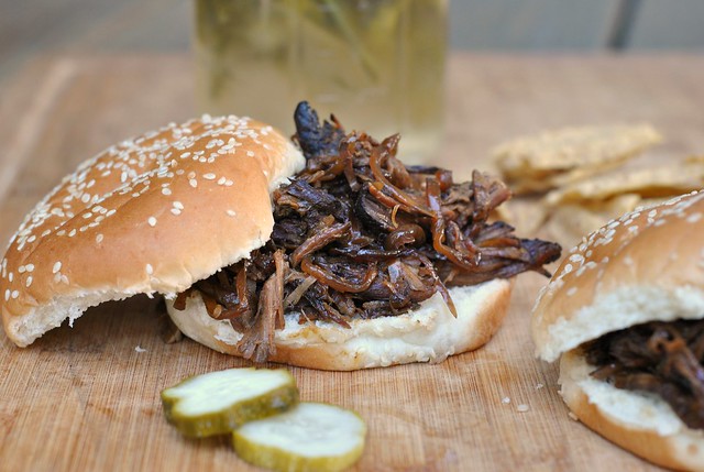 Slow Cooker Pulled Pork with Bourbon-Peach Barbecue Sauce 4