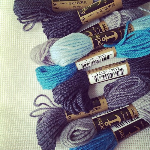This choice of colours may not be making my next tapestry project look very exciting , but it will be!