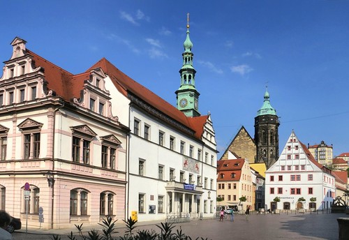 houses germany square europe market saxony marketplace pirna canalettoview
