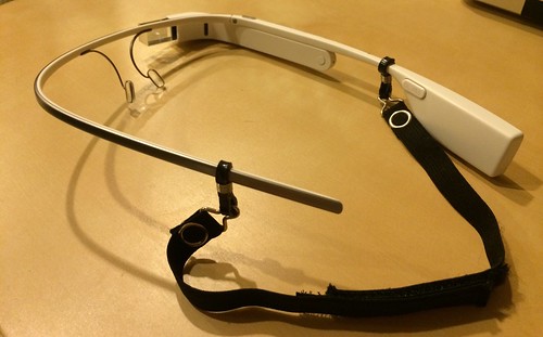 Google Glass with retainer strap