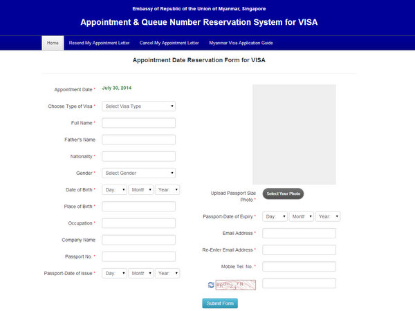Applying to a Myanmar visa online