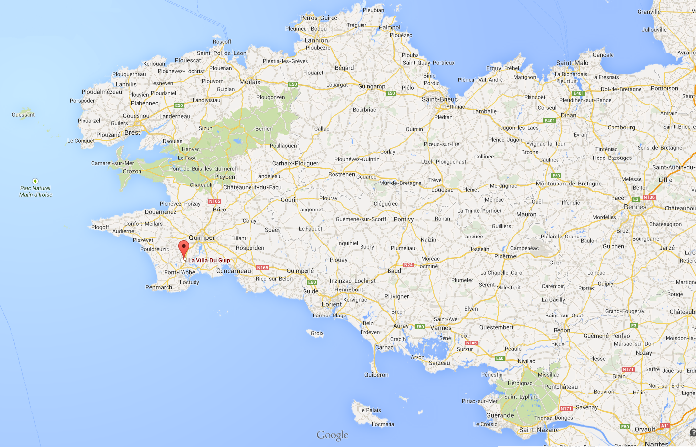 Finistère Carte De Bretagne • Voyages Cartes