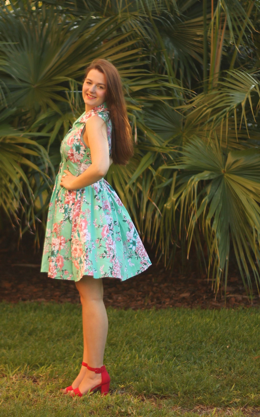 Mint floral dress