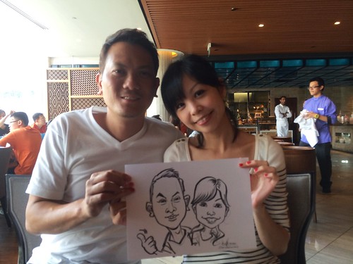 caricature live sketching for BMW M Club Singapore