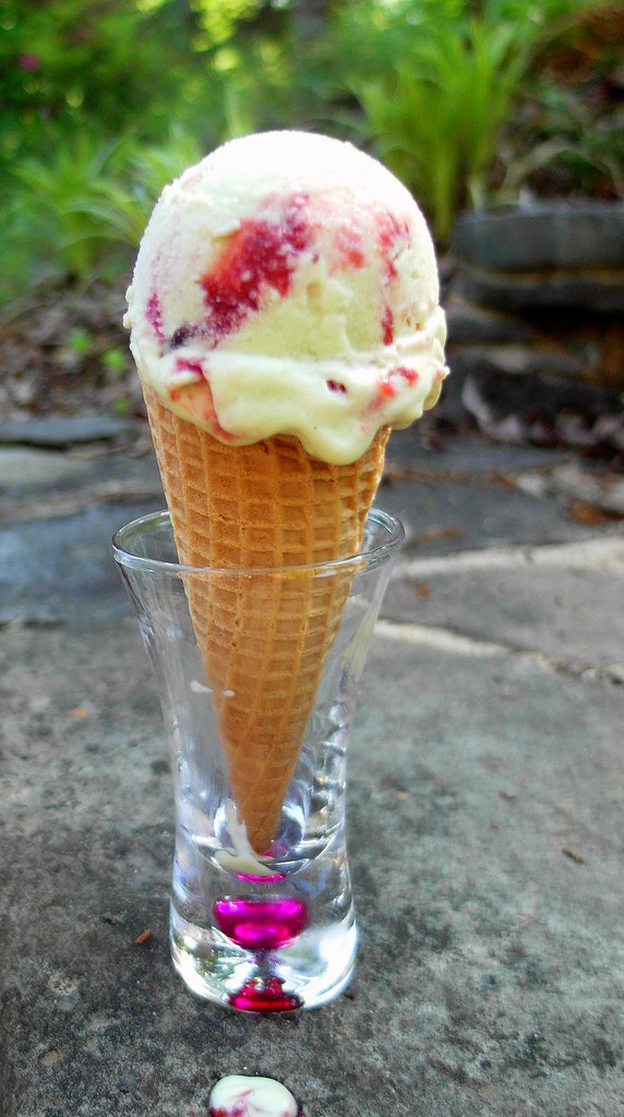 A cone of vegan avocado ice cream