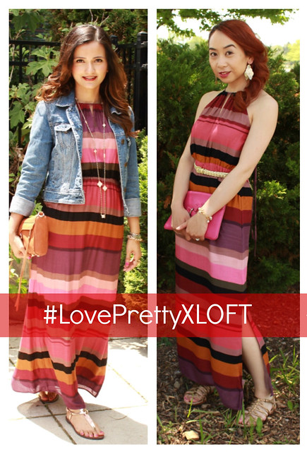 #loveprettyxloft, LOFT Canada, Loft, maxi dress, striped dress, Toronto Beauty Reviews, Elaine Atkins, summer dress