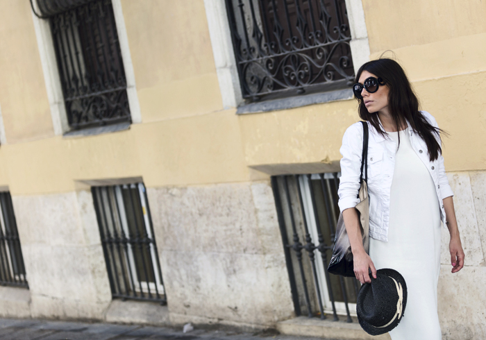 street style barbara crespo white tank dress zara fashion blogger outfit blog de moda
