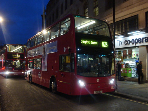 Tower Transit DN33641 on Route N26, Charing Cross Station