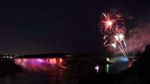show blue light summer fall water colors up june night waterfall rainbow long exposure colours veil view fireworks dusk side firework canadian niagra falls american waterfalls hour horseshoe lit bridal friday viewing nite 2014