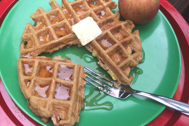 Wheat Waffles with Apples & Pecans