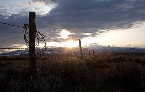 morning sunrise fence easter montana cloudy