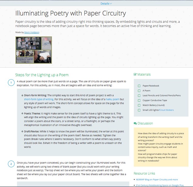 Paper Circuitry Webmaker Activity
