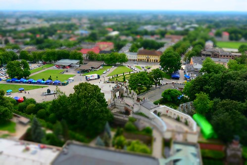 above city green miniature view poland monastery jasnagora częstochowa