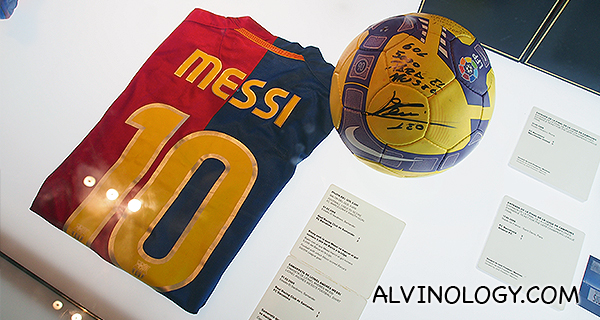 Messi's jersey and signed football 