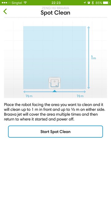 iRobot Home iOS App - Spot Clean