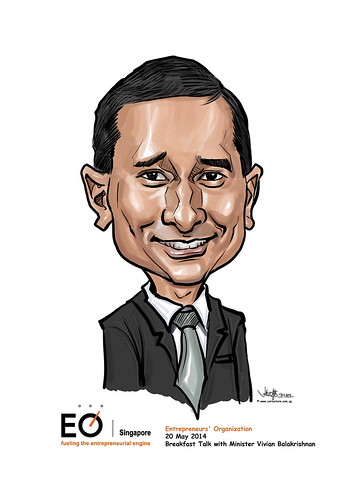 Minister Vivian Balakrishnan digital caricature for EO Singapore