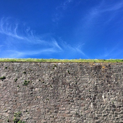 instagramapp square blue wall background bricks stone varberg fort fortress squareformat iphoneography uploaded:by=instagram foursquare:venue=4c35b1e1213c2d7fdc723a5d 2014 may photo image mabrycampbell sweden falkenberg coast coastal photograph photography photographer europe fav10 fav20 fav30 fav40 iphone