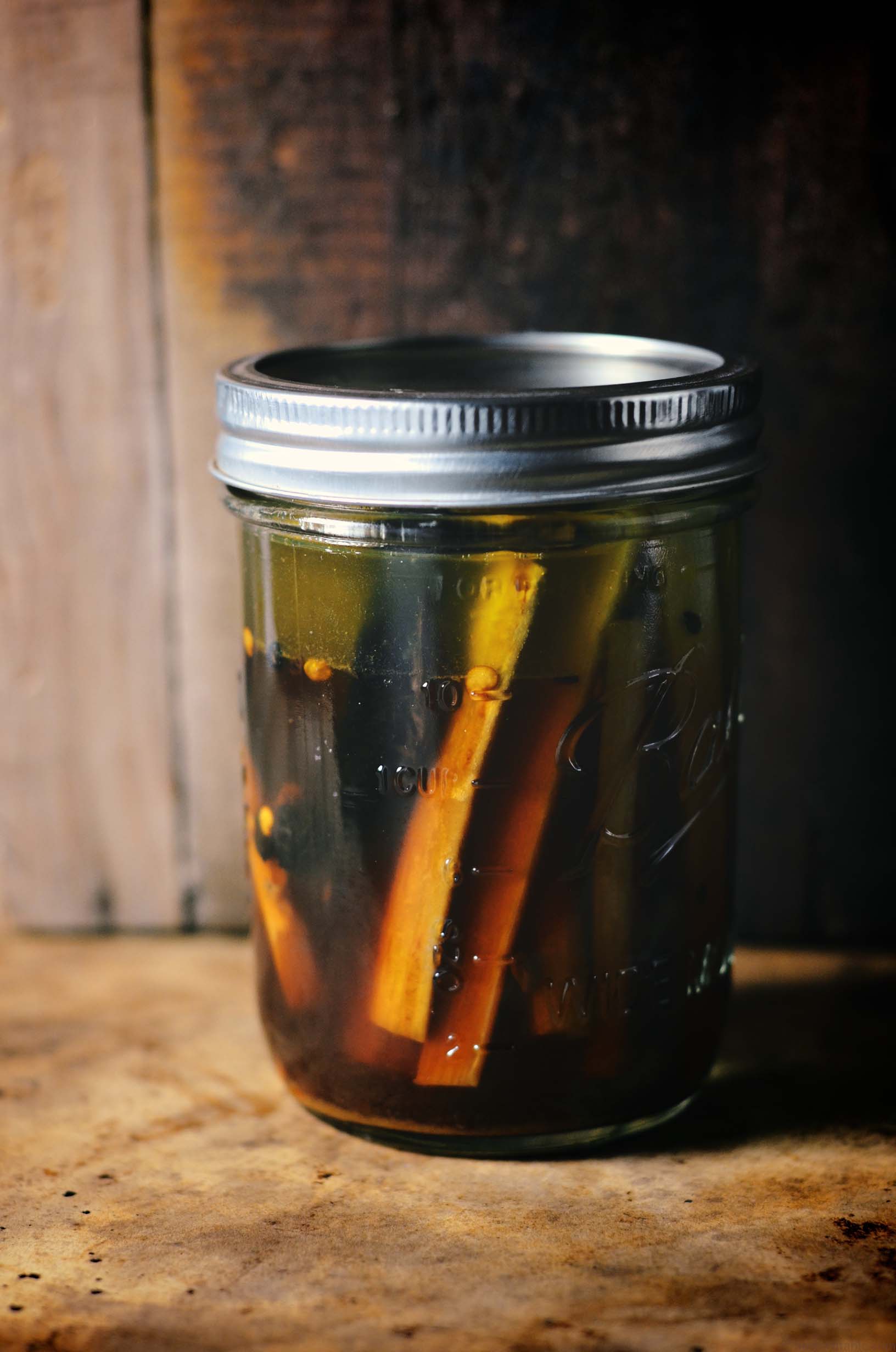 sweet and sour rhubarb pickles