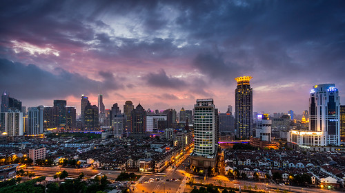 china blue sunset rooftop night clouds cityscape shanghai sony hour coulr 1018mm a6000sonynight