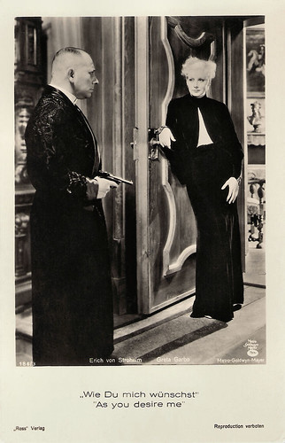 Erich von Stroheim and Greta Garbo in As You Desire Me