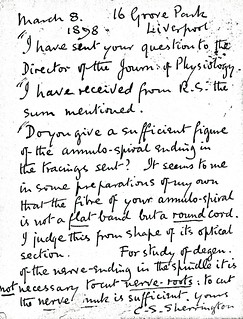 Sherrington to Ruffini - 8 March 1898 (WCG 48.6)