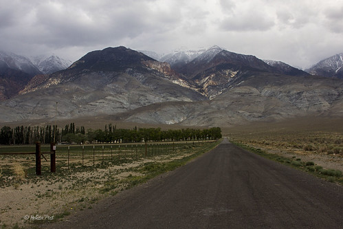 road cloud mountain fence landscape