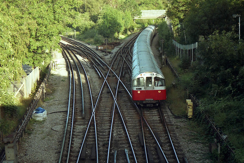 London Underground - Piccadilly Line - 1973 stock arriving at Rayners Lane