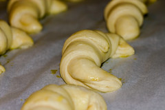 uncooked croissants closeup