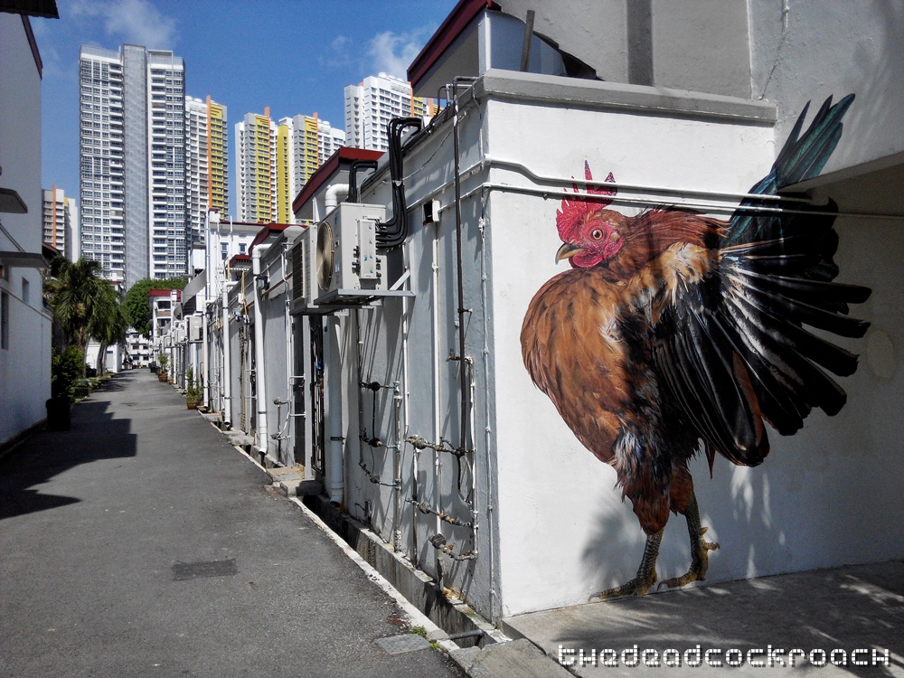 goldfish,tiong bahru,mural,cocks,guppy,ernest goh,arts,tiong bahru heritage fiesta,singapore,