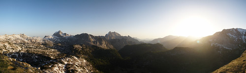 autostitch panorama mountains sunrise berchtesgaden nationalpark alpen