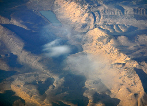 Aerial photo of the desert folds in Mexico