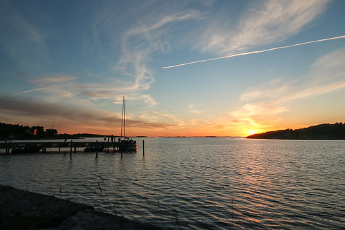 sunset sea sweden yacht trail