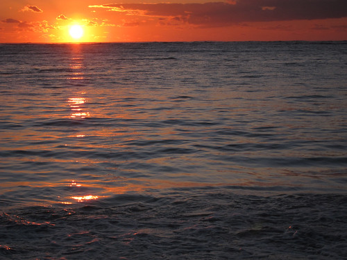 ocean blue sunset orange sun water lancelin