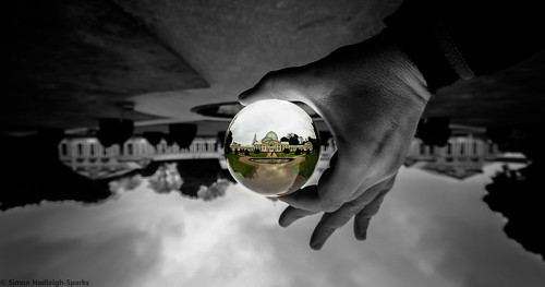 sky bw cloud abstract reflection building london glass grass gardens architecture contrast ball colours distorted sigma dome round middlesex brentford crystalball isleworth syon syonpark syonhouse syonhousepark greatconservatory igpoty simonandhiscamera