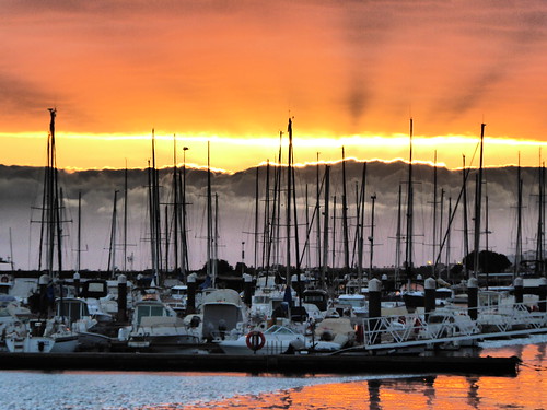 2017 february europe portugal algarve olhao olhão sunset sun sol sundown barco barcos boats yachts masts cyclingshepherd marina clutter mess