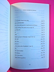A Vinci, [...], di Morten Søndergaard. Del Vecchio edizioni 2013. Art direction, cover, logo: IFIX. Pagina dell'Indice, titoli in lingua originale dei singoli componimenti: pag. 251 (part.), 1